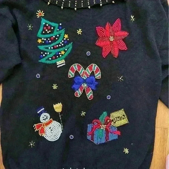 Victoria Harbour Woman Beaded Cowl Christmas Sweater Size 3X Slouchy Tunic - Picture 10 of 15